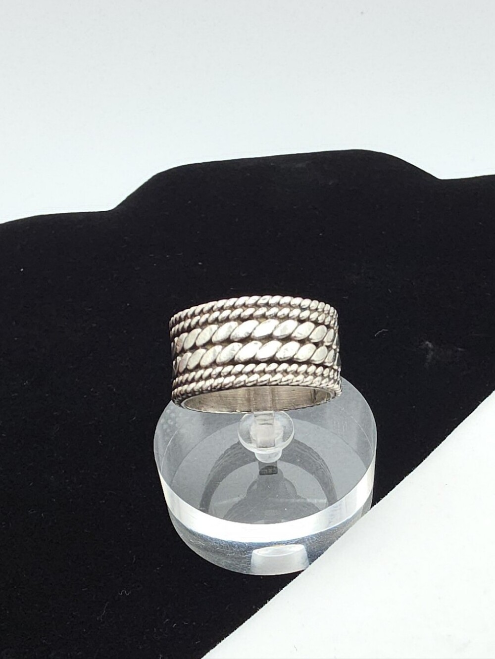Vintage Taxco 925 Sterling Silver Twisted Cable Cigar Band Ring Sz 10